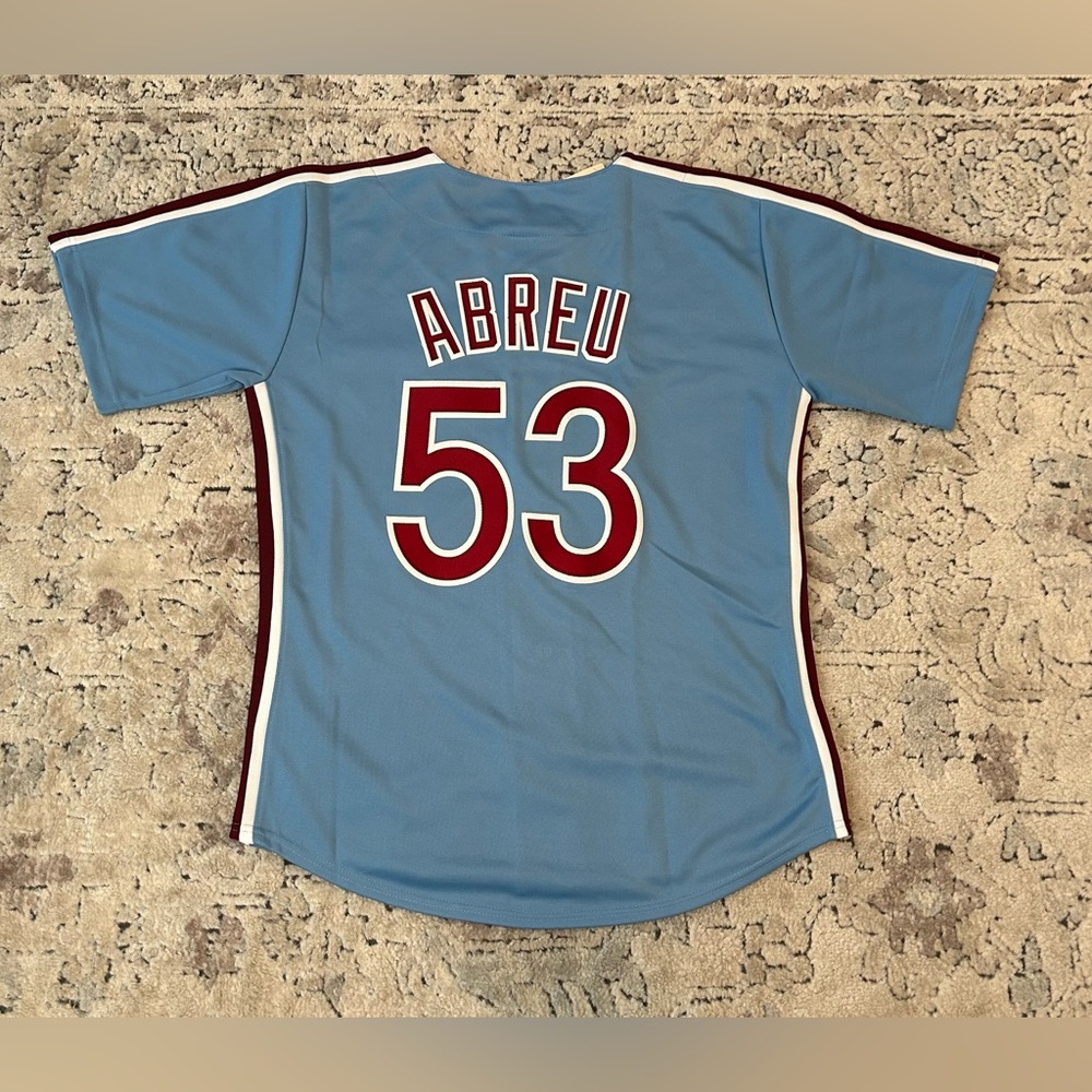 Majestic Authentic Philadelphia Phillies Venezuela Bob Abreu Jersey Men’s Sz: M - Picture 6 of 7